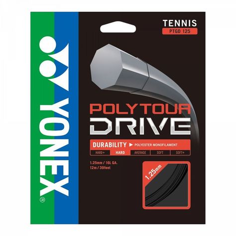 CUERDA DE TENIS YONEX POLY TOUR DRIVE 16L/1.25MM NEGRA 12 MT-0