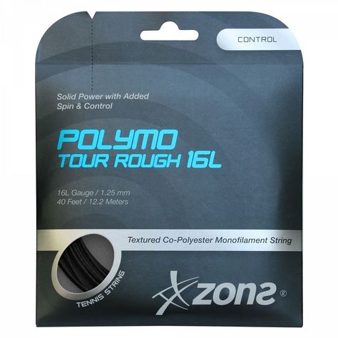 CUERDA DE TENIS ZONS POLYMO TOUR ROUGH 16L/1.25MM NEGRA 12.2-0