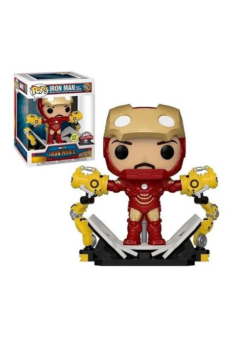 Funko Pop Deluxe Iron Man 2 With Gantry Glow Edition 905-0