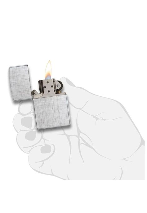 Encendedor Zippo Classic Linen Weave Plateado ZP28181 (Talle:Tamaño Único)-3