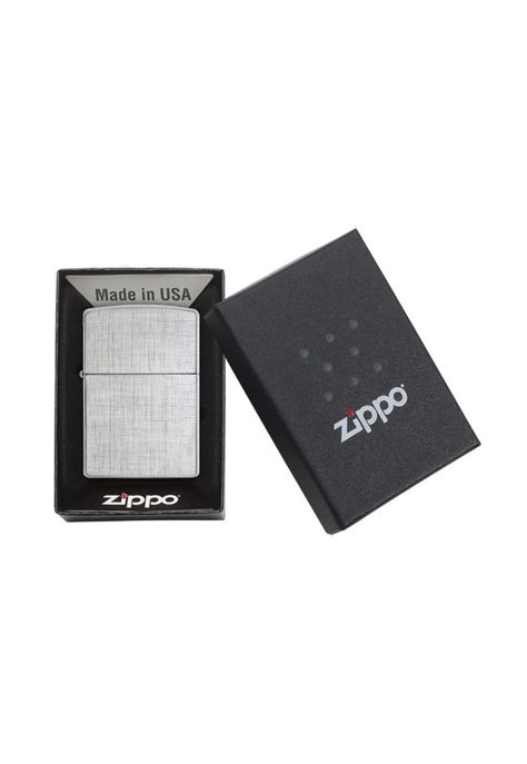 Encendedor Zippo Classic Linen Weave Plateado ZP28181 (Talle:Tamaño Único)-4