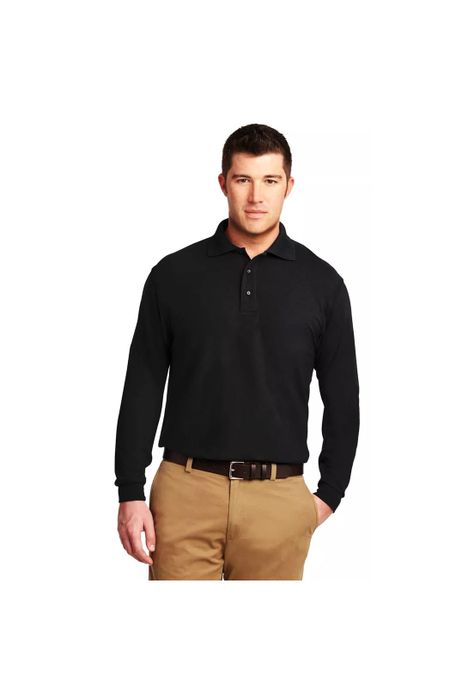 Polera Pique Lisa Manga Larga Color Negro Sangiovanni-1