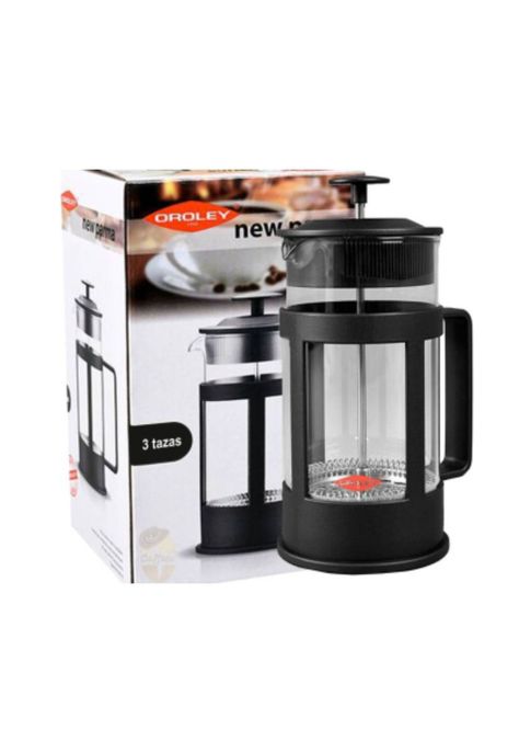 Cafetera Embolo Prensa Francesa Parma Negra 3 Tazas Oroley-1