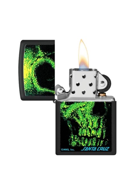 Encendedor Zippo Santa Cruz Skull Verde Negro ZP48743 -1