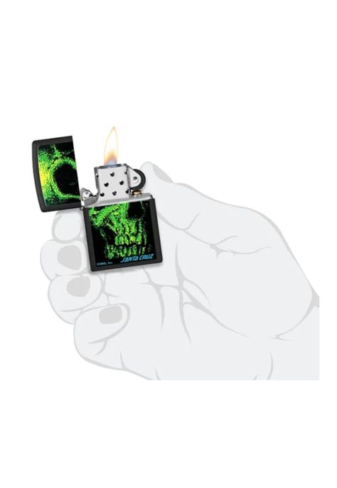 Encendedor Zippo Santa Cruz Skull Verde Negro ZP48743 -5