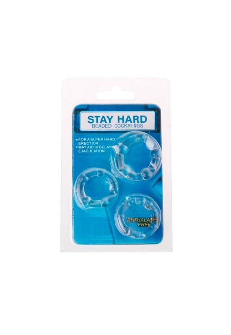 Set De 3 Anillos Erector Retardantes Stay Hard Transparentes-0