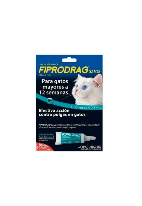 Pipeta Fiprodrag Antipulga Gatos Mayores De 12 Semanas 0.5ml-0