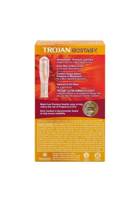 Condones Preservativos Latex Texturizados Trojan Ecstasy 10u-1