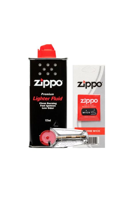 Kit Zippo Bencina Encendedor 125ml + 1 Mecha + 6 Piedras-0