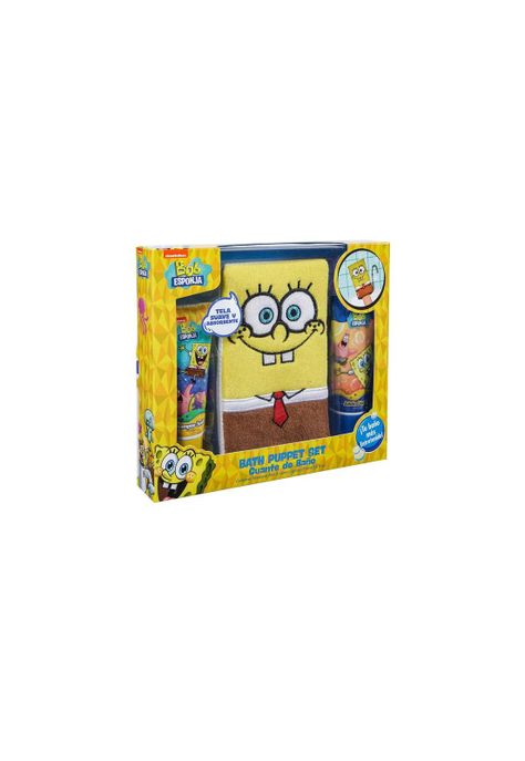 Set de Baño para Niños Bob Esponja Guante Shampoo Jabón-2