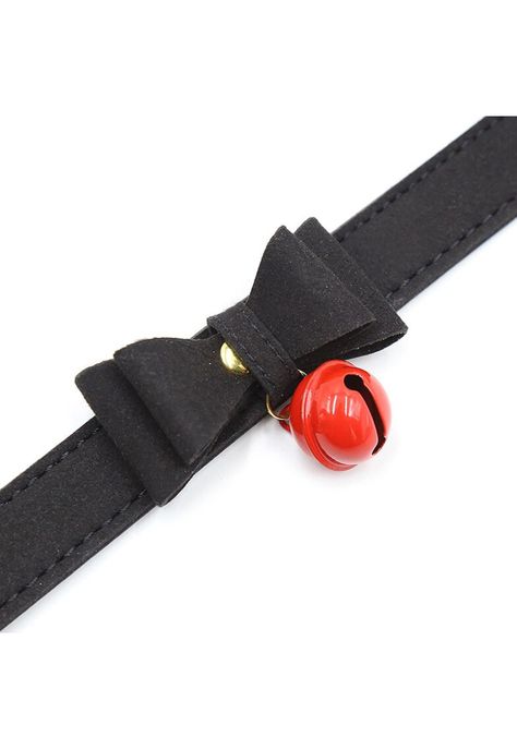 Collar Gargantilla Choker Con Cascabel Eco Cuero Negro-1