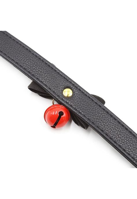 Collar Gargantilla Choker Con Cascabel Eco Cuero Negro-5