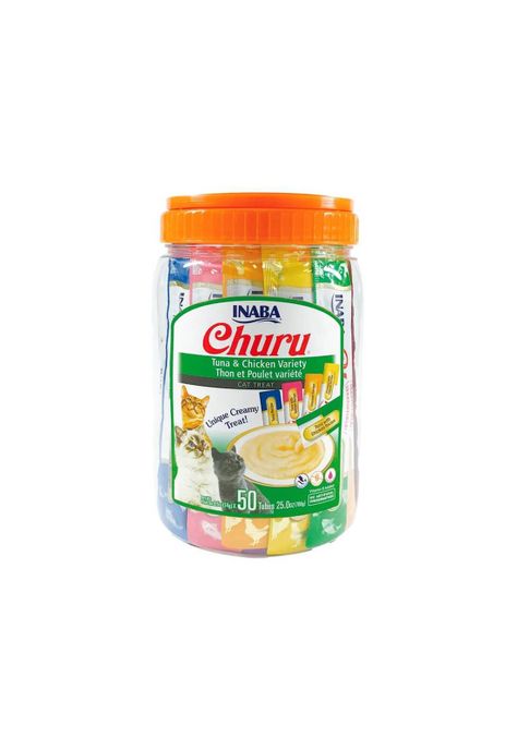Churu Para Gatos Variedades de Pollo y Atun 50 Tubos X 14 g-0