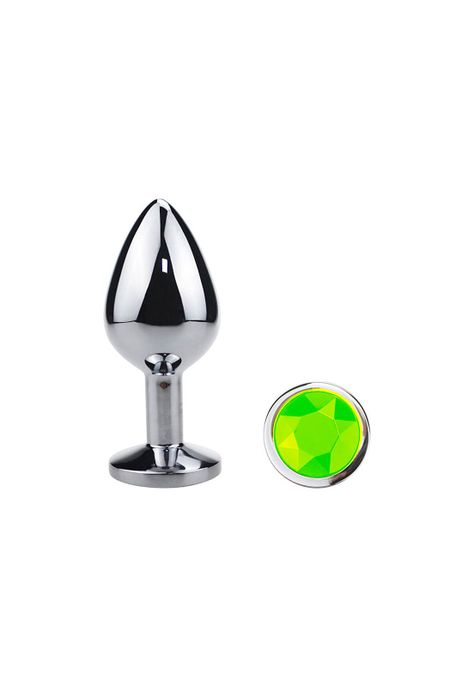 Plug Anal Dilatador Acero Inoxidable Cristal Verde Talla S-0