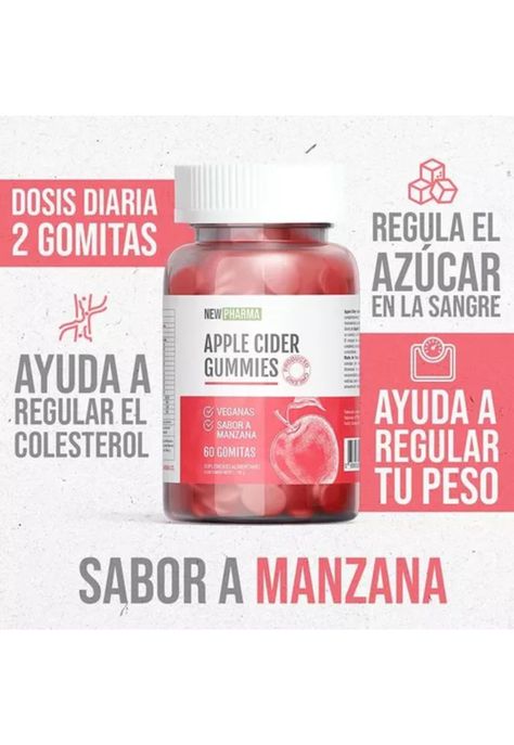 Suplemento Vinagre Sidra de Manzana NewPharma 60 Gomitas-2
