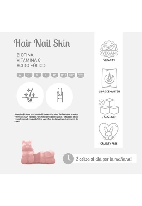 Biotina Cabello y Piel Sin Azucar Perfect Bear 60 Gomitas-2
