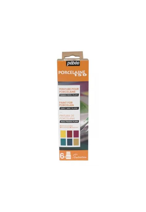 Kit Pebeo Porcelaine 150 Ceramica Y Vidrio 6 Colores Nro 2-1