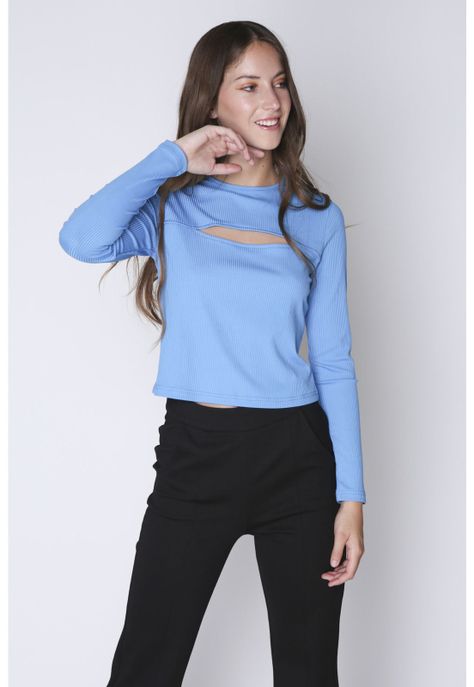 Polera Abby Azul Atrevida-0