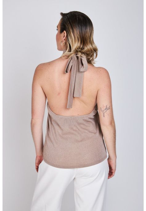 Blusa Amarra al Cuello Caetana Beige ATR by Eclipse-1