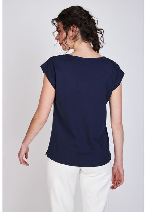 Polera Detalles Escote Bernardita Azul Marino Woman by Eclipse-0