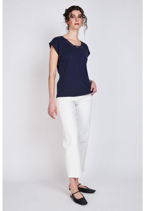 Polera Detalles Escote Bernardita Azul Marino Woman by Eclipse-3