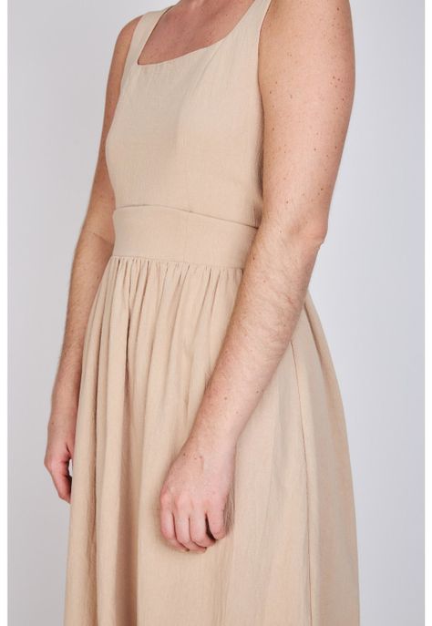 Vestido Escote Cuadrado Javiera  Beige Eclipse-2