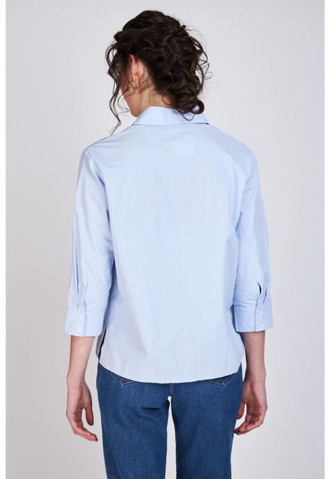 Camisa Manga Tres Cuartos Verónica  Azul Woman by Eclipse-1