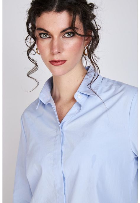 Camisa Manga Tres Cuartos Verónica  Azul Woman by Eclipse-2