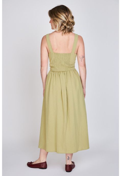 Vestido Escote Cuadrado Javiera  Verde Eclipse-2