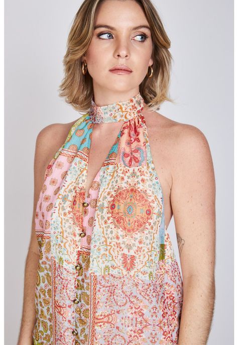 Blusa Amarra al Cuello Babi Terracota ATR by Eclipse-2