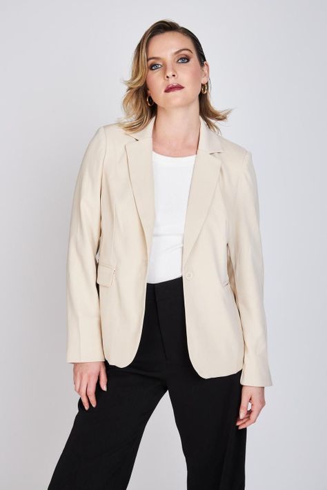 Blazer Clásico Leticia Beige Woman by Eclipse-0