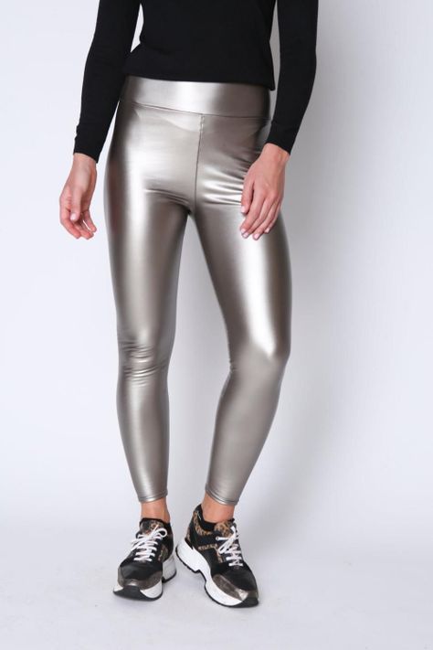Calza Cuerina Gwen Eclipse  XL Plateado S Plateado M Plateado L Plateado-2