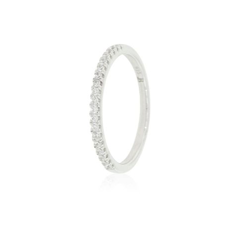 Anillo Plata Esterlina 925 Medio Cintillo con Circonita-0