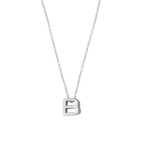 Collar de Plata Esterlina 925 Letra B-0