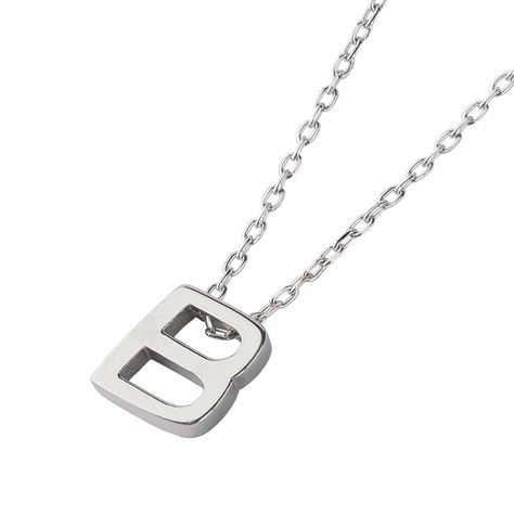 Collar de Plata Esterlina 925 Letra B-1