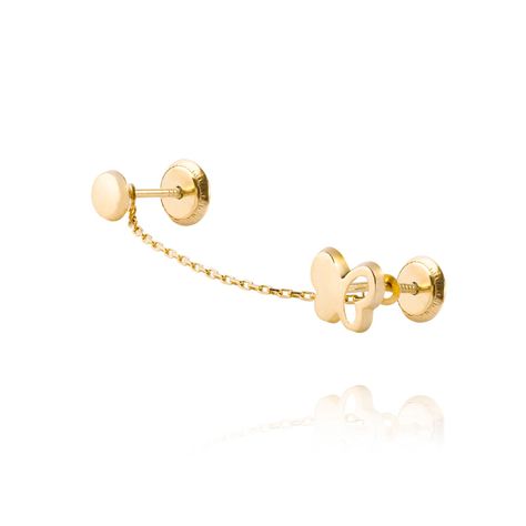 Aros de Oro 18kt Modelo Mariposa con Círculo-0