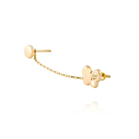 Aros de Oro 18kt Modelo Mariposa con Círculo-2