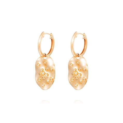 Aros Oro Amarillo 18kt Diseño Hojas con Diamantes 11 Pts-2