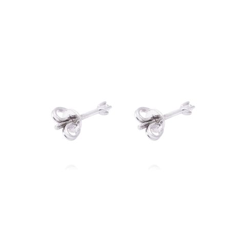 Aros de Oro Blanco 18kt Punto de Luz Grifa con Diamante 4Pts-2