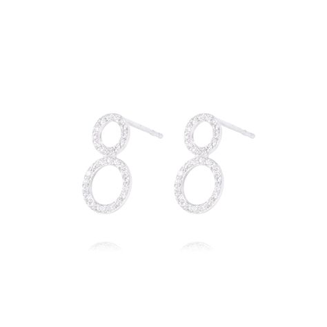 Aros Oro Blanco 18kt Dos Círculos Diamantes 53 Pts-0