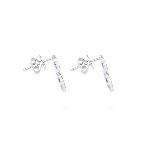 Aros Oro Blanco 18kt Dos Círculos Diamantes 53 Pts-2