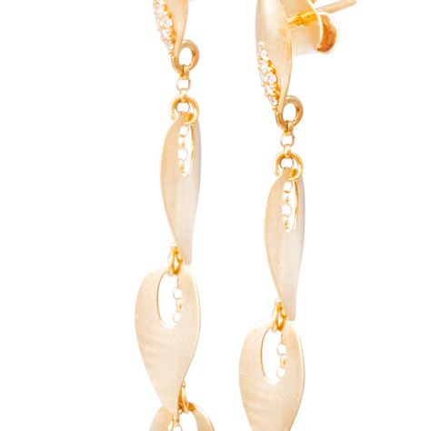 Aros Oro Amarillo 18kt Lágrimas Colgantes Diamantes 12x0,5 Pts-1