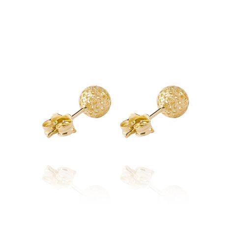 Aros de Oro 18kt Bolita Calada 6mm-2