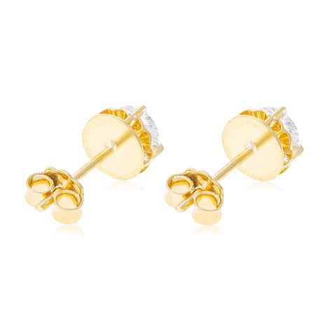 Aros de Oro 18kt Chatón Amatista Circonita 3mm-1
