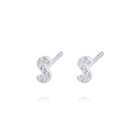 Aros de Plata Esterlina 925 Letra S-1