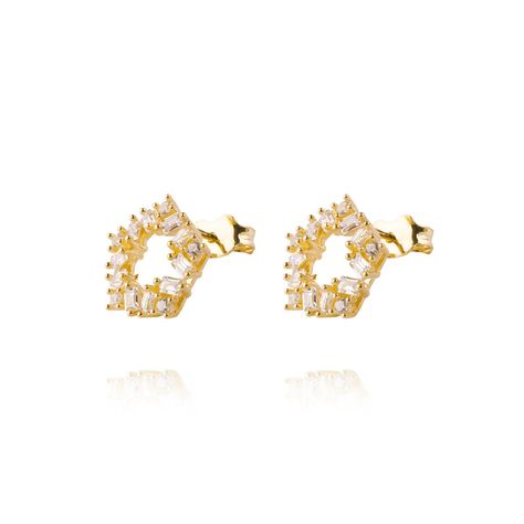 Aros de Oro 18kt Modelo Estrella de Circones-0