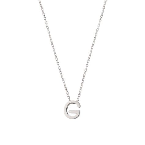 Collar de Plata Esterlina 925 Letra G-0