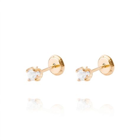 Aros de Oro 18kt Circón 3MM-0