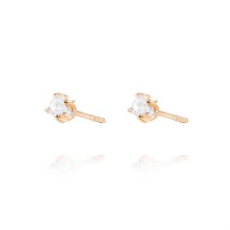 Aros de Oro 18kt Circón 3MM-1