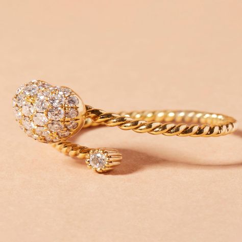 Anillo Oro Amarillo 18kt Diamantes Corazón 1Qts | Danielle Costantini-0